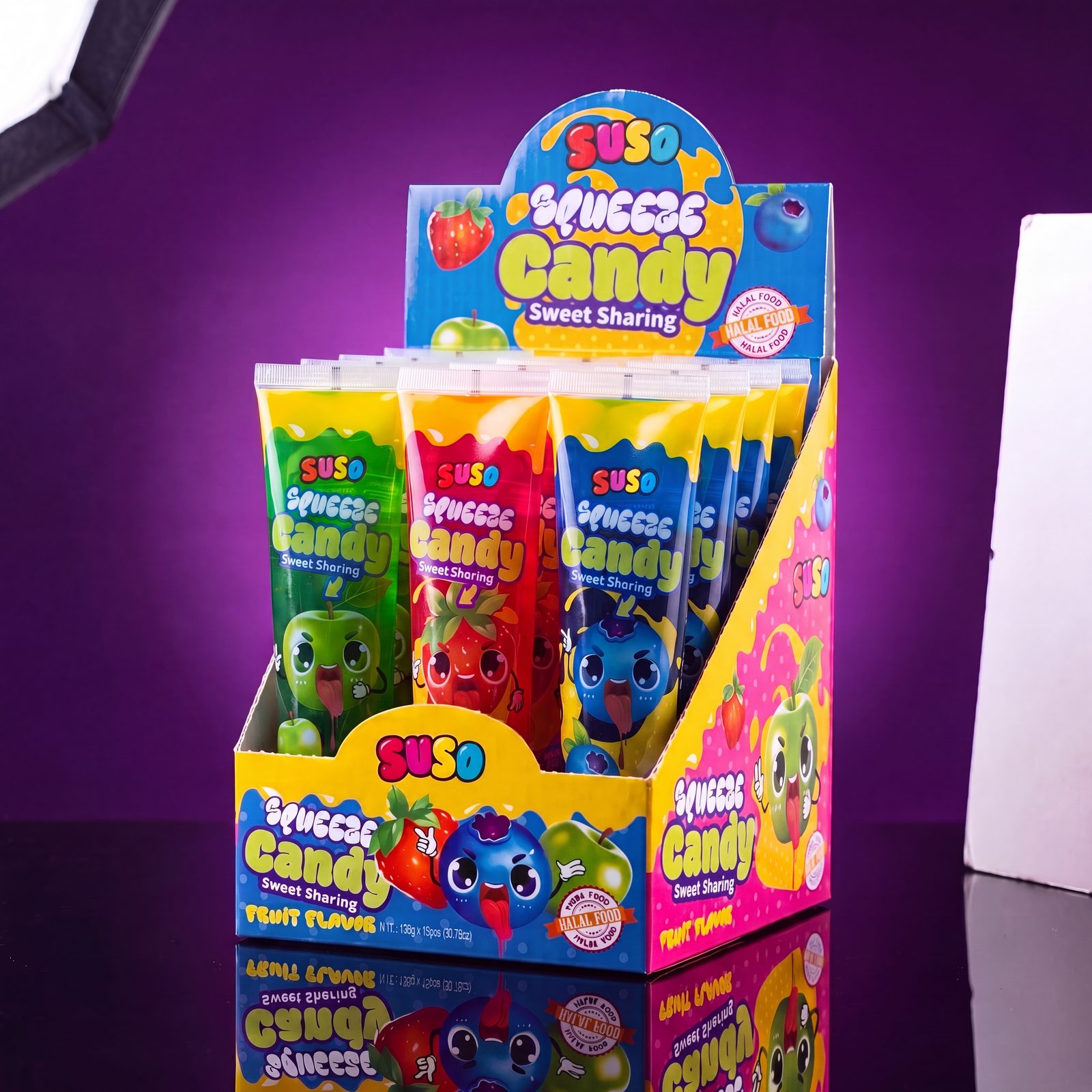SUSO 12-count Squeeze Candy display box